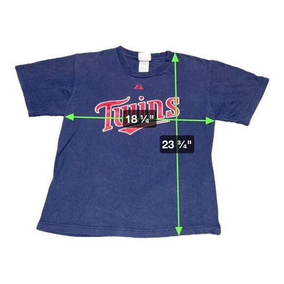 Minnesota Twins Shirt Mens XL Blue Short Sleeve Baseball MLB Majestic Mauer #7 - Picture 4 of 5